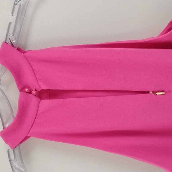 *NWT* Trina Turk Luxe Bright Pink Sleeveless High Neck Statement Midi Dress - Picture 6 of 16